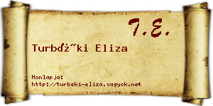 Turbéki Eliza névjegykártya